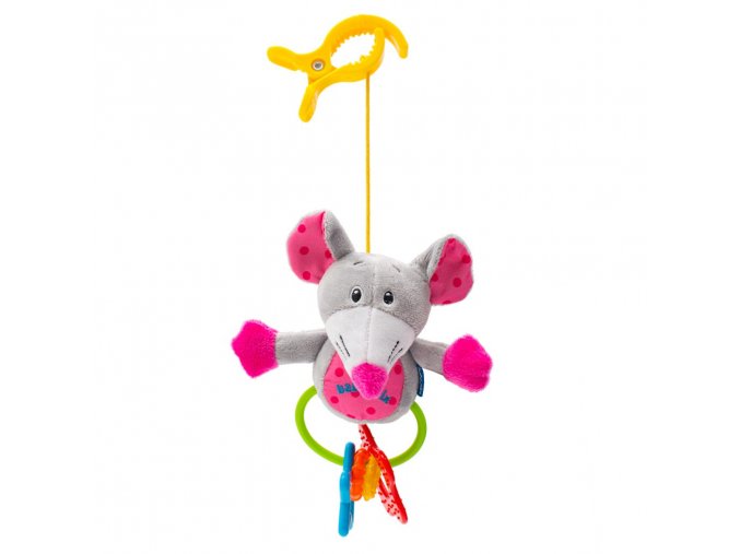 Detská plyšová hračka s hrkálkou Baby Mix myš