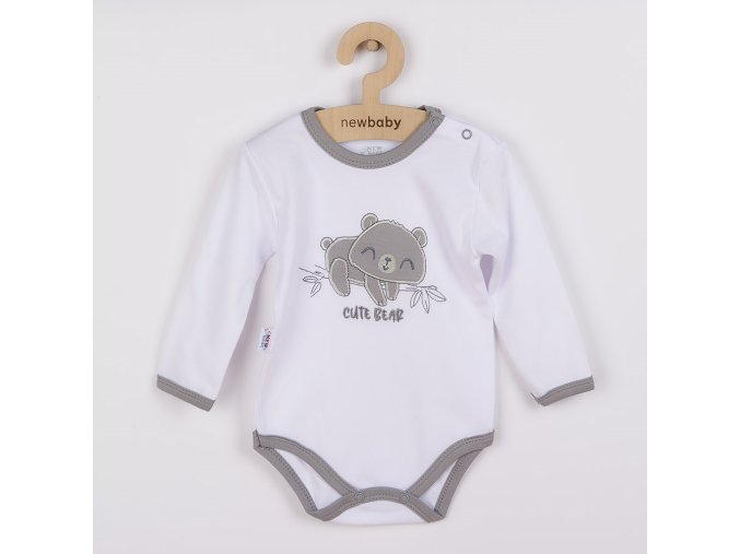Dojčenské bavlnené body s dlhým rukávom New Baby Cute Bear