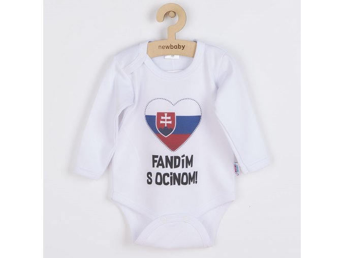 Body s potlačou New Baby Fandím s ocinom biele