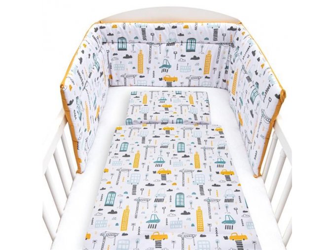 3-dielne posteľné obliečky New Baby 90/120 cm Mesto horčicové
