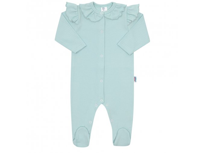 Dojčenský bavlnený overal New Baby Stripes ľadovo modrá