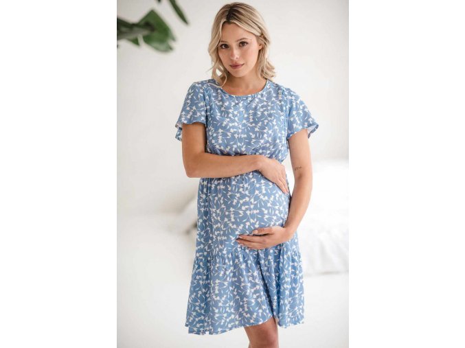 Tehotenské a dojčiace šaty Lovely Dress milk & love modrá