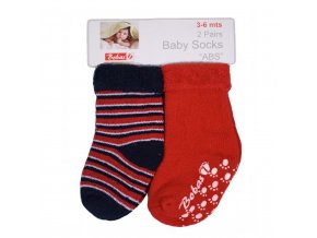 Dojčenské froté ponožky Bobo Baby červené 2 páry