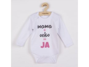 Body s potlačou New Baby mama plus ocko rovná sa JA