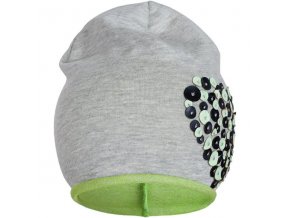 Jarná čiapočka New Baby srdiečko sivo-zelená