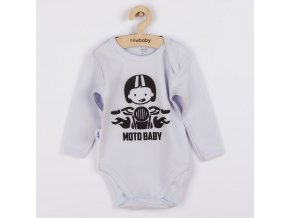 Body s potlačou New Baby Moto baby sivé