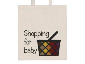 Bavlnená nákupná taška prírodná s potlačou New Baby