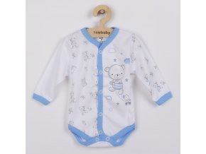 Dojčenské celorozopínacie body New Baby Bears modré