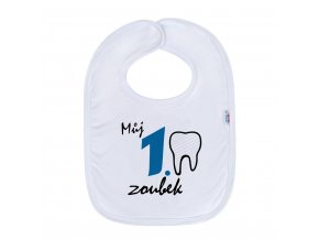 Detský podbradník New Baby Můj 1 zoubek modrá