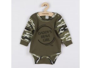 Dojčenské body s dlhým rukávom New Baby Army girl