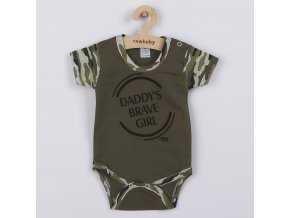 Dojčenské body s krátkym rukávom New Baby Army girl