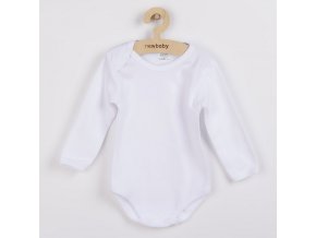 Luxusné bavlnené body dlhý rukáv New Baby - biele
