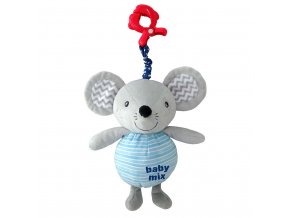 Detská plyšová hračka s hracím strojčekom a klipom Baby Mix Myška