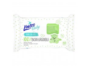 Detské vlhčené obrúsky Linteo Baby 100% BIODEGRADABLE 48ks