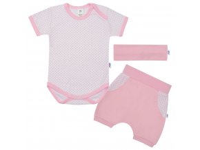 3-dielna letná bavlnená súprava New Baby Perfect Summer svetlo ružová