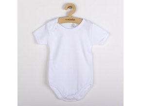 Luxusné bavlnené body krátky rukáv New Baby - biele