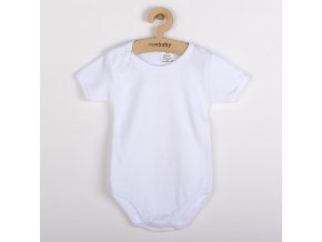 Luxusné bavlnené body krátky rukáv New Baby - biele