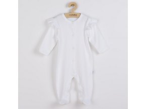 Dojčenský bavlnený overal New Baby Practical biely dievča
