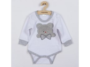 Luxusné dojčenské body s dlhým rukávom New Baby Honey Bear s 3D aplikáciou