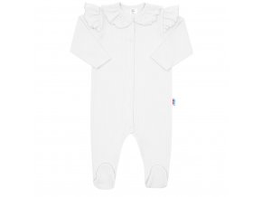 Dojčenský bavlnený overal New Baby Stripes biely