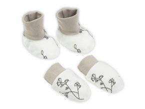 Dojčenský bavlnený set-capačky a rukavičky Nicol Ella biele