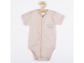 Dojčenské bavlnené celorozopínacie body New Baby BrumBrum old pink