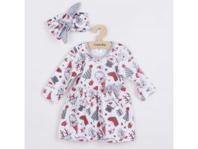 Dojčenské bavlnené šatôčky s čelenkou New Baby Christmas