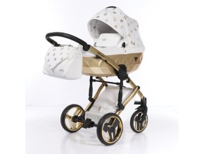 Junama GLOW V3 2024 02 WHITE/GOLD + Našli ste lepšiu cenu,alebo chcete zľavu,napíšte nám + vybrať Darčeky  Iba u nás Náhradný kočík pri reklamácii / ku kočíku zľava-20% na ostatný tovar až 2 roky