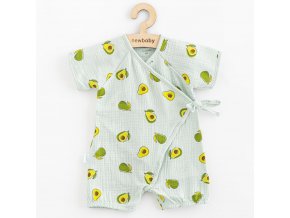 Dojčenský letný mušelínový overal New Baby Avocado