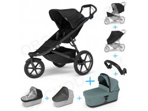 set 7v1 thule urban glide 3 black plastenka ochranna siet madlo korbicka mid blue plastenka ochranna siet na korbicku