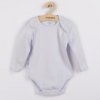 Dojčenské bavlnené body s dlhým rukávom New Baby Pastel sivé