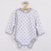 Dojčenské body celorozopínacie New Baby Classic II sivé s hviezdičkami