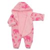 Zimná dojčenská kombinéza s kapucňou Baby Service Slony ružová