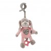 Edukačná hrajúca plyšová hračka s klipom Baby Mix pes rúžový