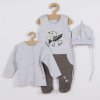 3-dielna bavlnená detská súprava Koala Birdy sivá