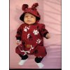 Dojčenský bavlnený overal s kapucňou a uškami New Baby labka tmavo ružový