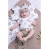 Dojčenská  bavlnená čiapočka-šatka Nicol Ella biela