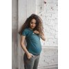 Tehotenské a dojčiace tričko Milk Shirt milk & love krátky rukáv tyrkysová
