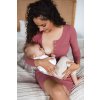 Tehotenské a dojčiace šaty rebrované Tummy milk & love tyrkysová