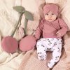 Dojčenské bavlnené body s bočným zapínaním Nicol Emily ružovo fialové