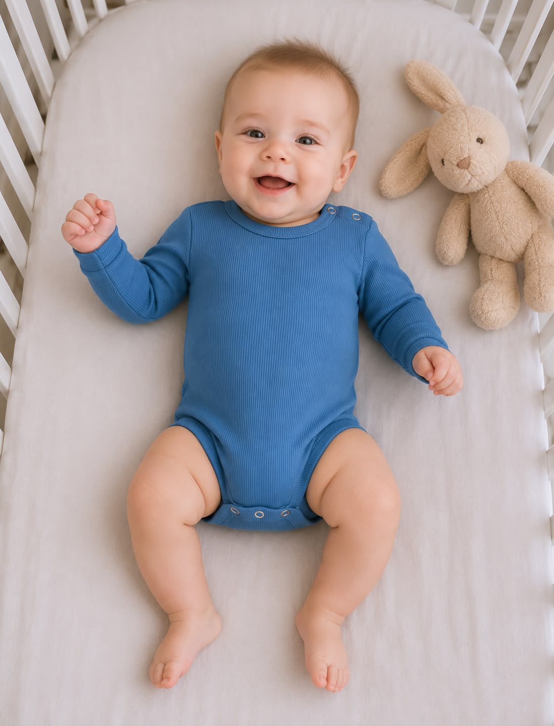 Dětské body s dlouhým rukávem z žebrovaného úpletu Baby-Smile