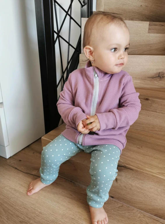 Dětská mikina na zip z organické vaflové bavlny Baby-Smile