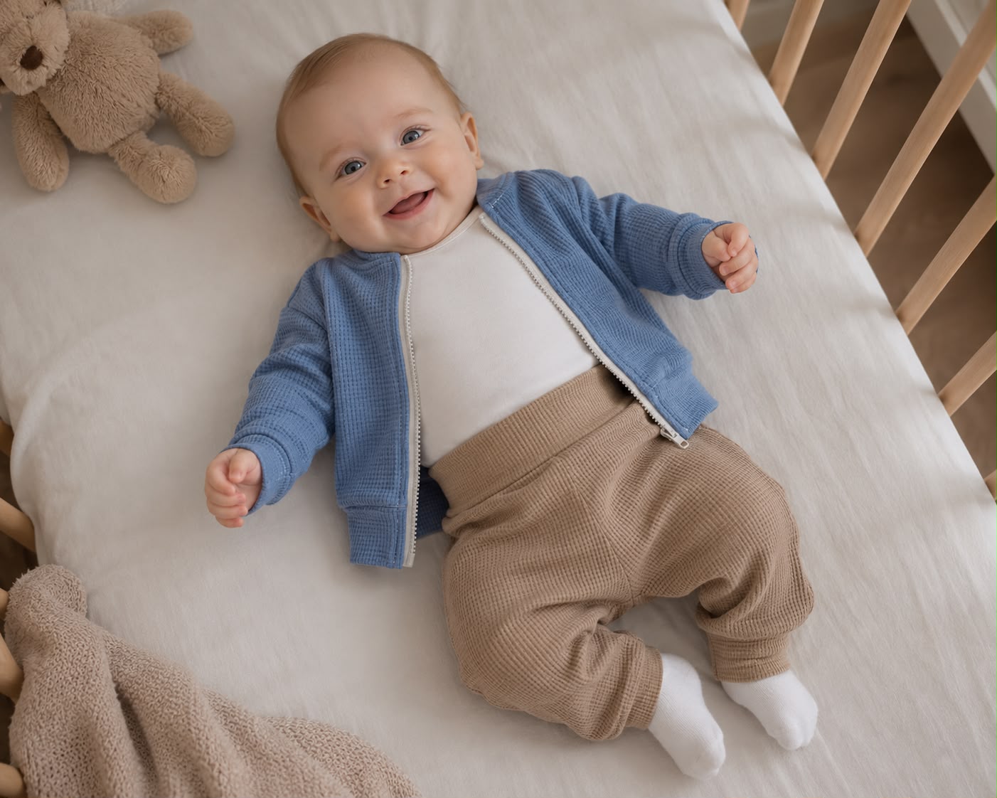 Detail dětské mikiny na zip Baby-Smile