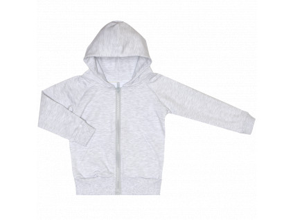Mikina na zip Basic - Světle šedá