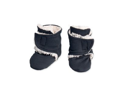 Capáčky Basic - Tmavě šedá s beránkem (Velikost Newborn)