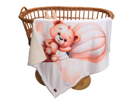 Deka s beránkem - medvídek v balónu