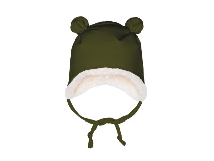 Čepička s oušky zimní - Khaki