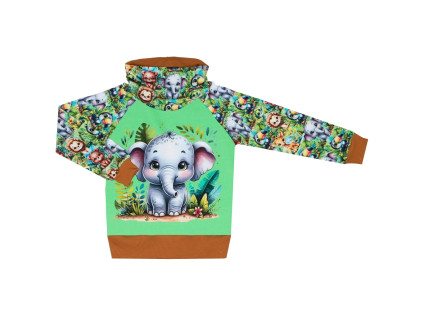 Mikina se stojáčkem  - ZOO se slonem