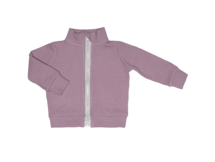 Mikina na zip VAFLE - Světle fialová
