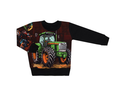 Mikina bez kapuce - Traktor zelený